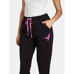 BLACK PANTS Susan G. Komen Womens BCA pink Ribbon Jogger Plus Size 3X XXXL NWT